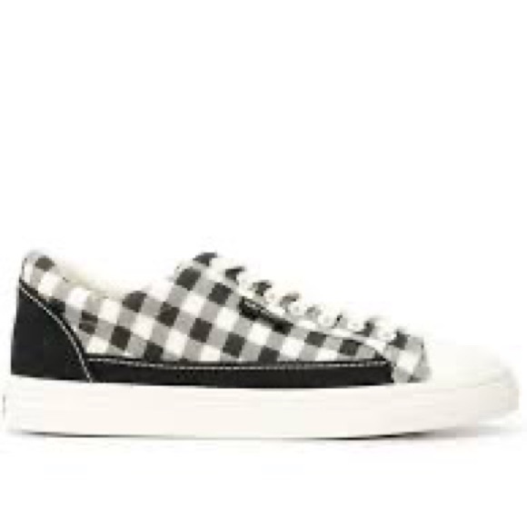 Tory Burch Classic court sneaker black gingham / perfect black size 9.5 - Picture 2 of 12